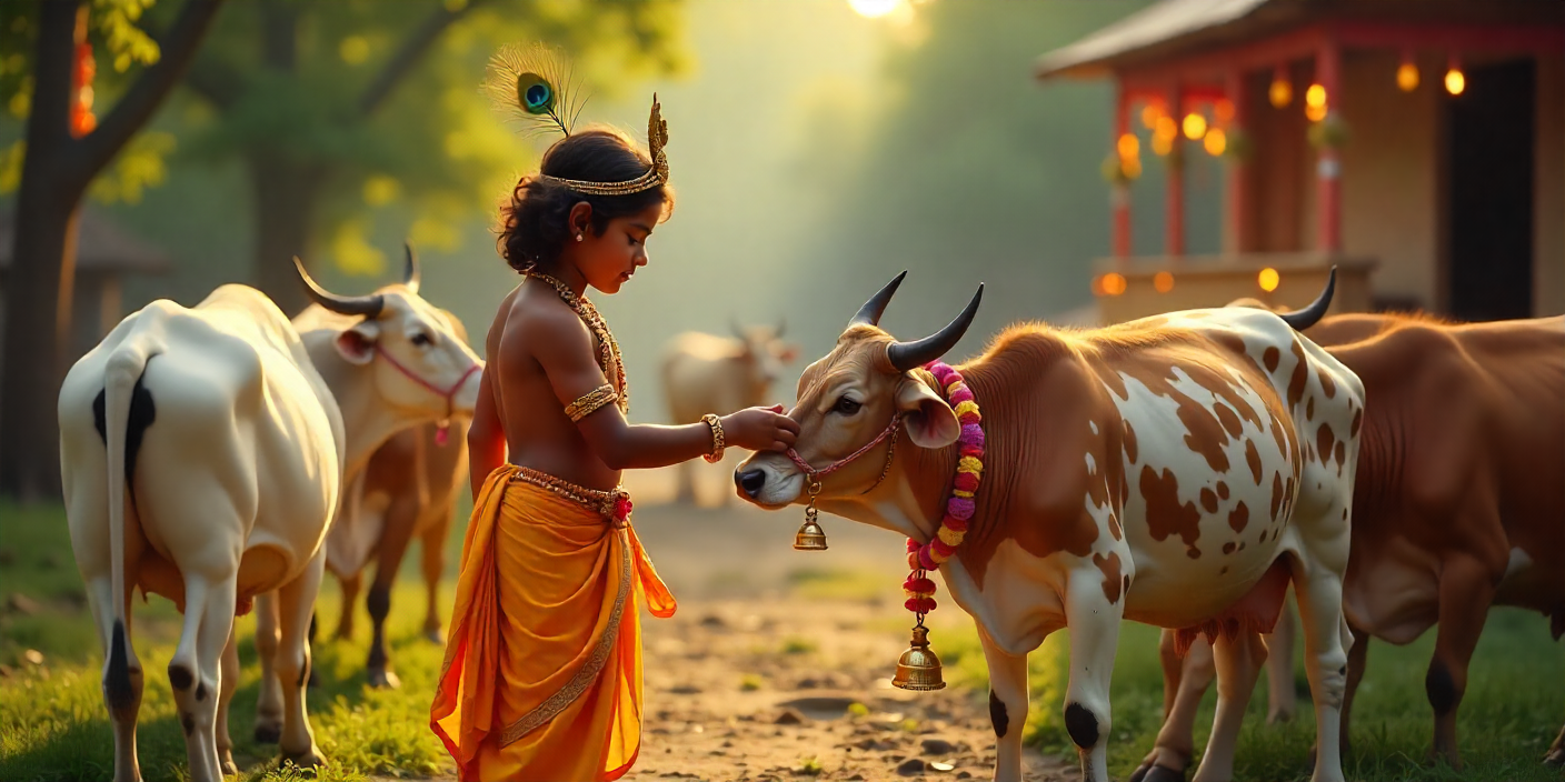 bhagavaan shreekrshn aur gau maata